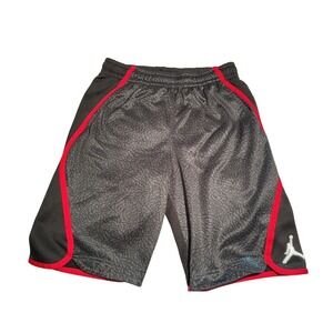 Jordan Boys Elephant Print Basketball Shorts Black Red Therma-FIT Size L 12-13Y